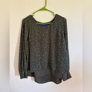 Apt. 9 Dark Green Blouse with Pattern